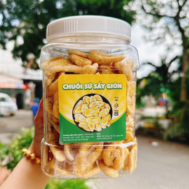 Chuối Sứ Sấy giòn Loại 1 ngon - hộp 300gr/500gr