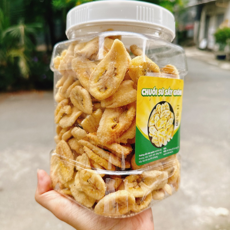 Chuối Sứ Sấy giòn Loại 1 ngon - hộp 300gr/500gr