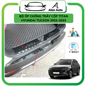 Ốp chống trầy cốp Hyundai Tucson 2022, chống xước cốp chất Titan Tucson cao cấp