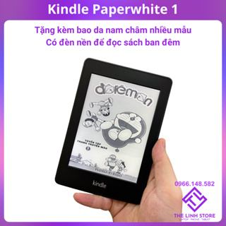 Máy đọc sách Kindle Paperwhite 1, Kindle PPW1 Tặng bao da - có đèn nền để  đọc ban đêm