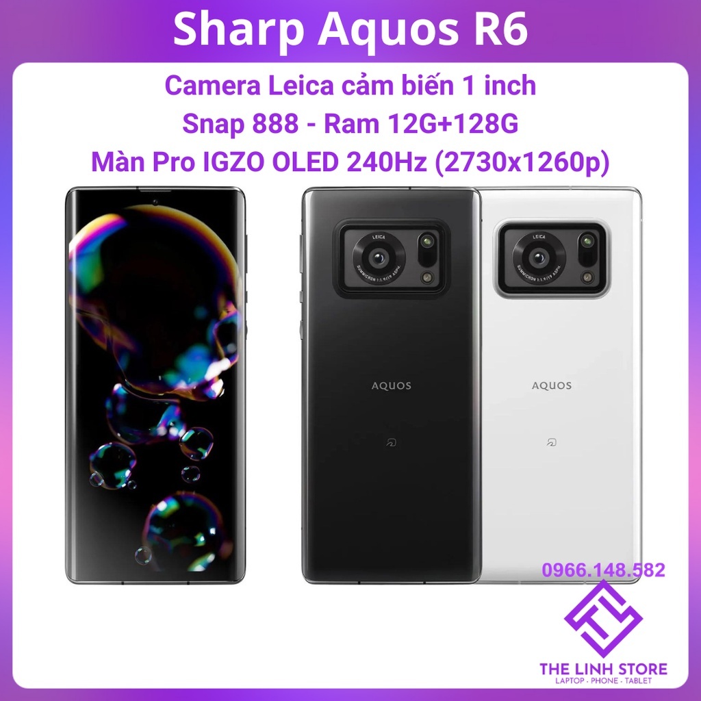 Điện thoại Sharp Aquos R6 camera Leica cảm biến 1 inch - Màn 240Hz ram ...
