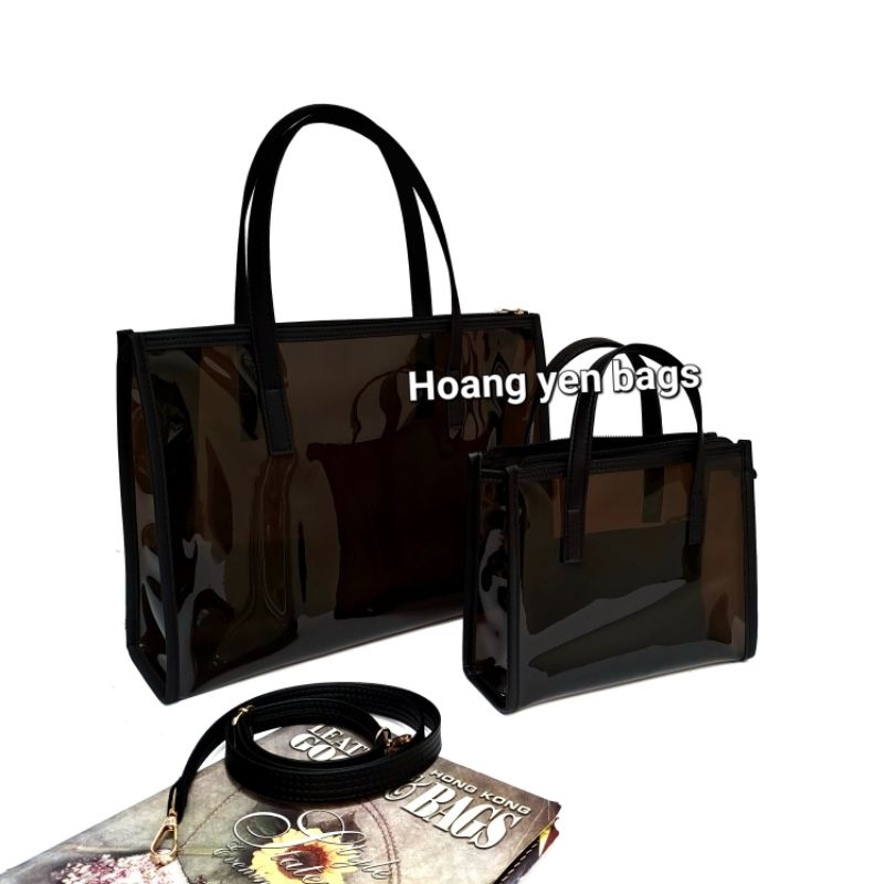 Túi xách nhựa trong suốt nhiều màu đựng được laptop tập A3,A4 | Shopee ...