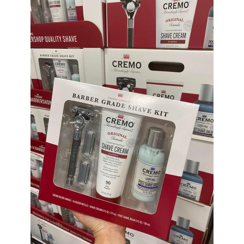 BỘ DAO & KEM CẠO RÂU CREMO BARBER GRADE SHAVE KIT - MỸ | Shopee Việt Nam