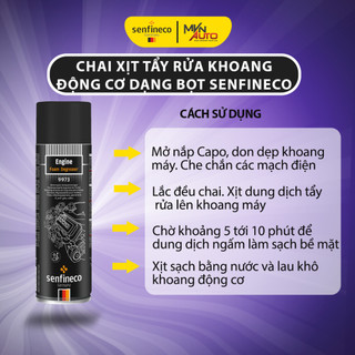 Chai Xịt Tẩy Rửa Khoang Động Cơ Dạng Bọt Senfineco 9973 dung tích 450ml - Chính Hãng Đức