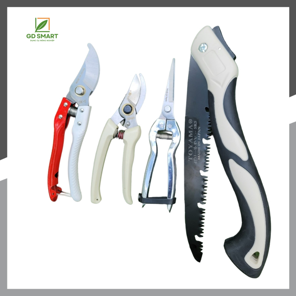 (FREESHIP) Combo Kéo Cắt Cành Tỉa Cành Cưa Gấp Gọn SK5 Japan Dụng Cụ Làm Vườn Cây Cảnh Bonsai - GD Smart