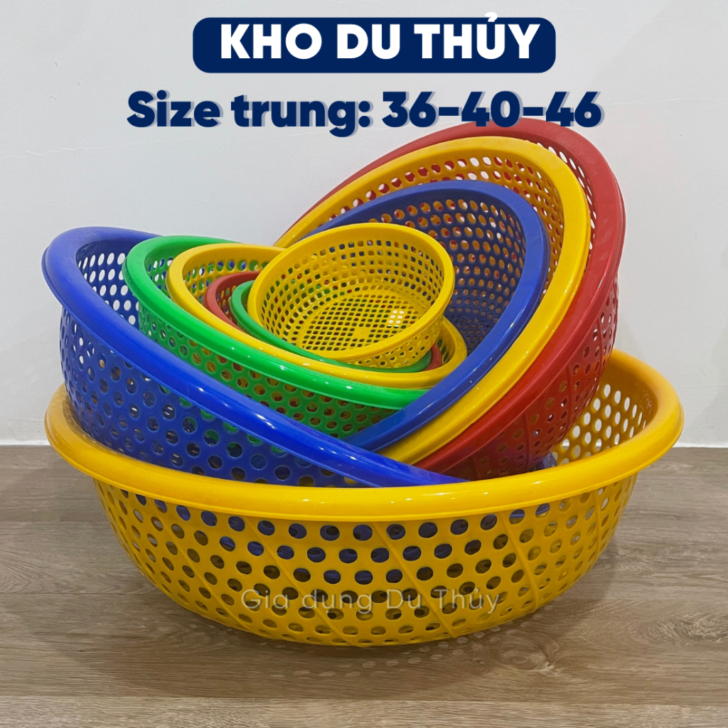 Rổ nhựa tròn mắt to size lớn size trung 36-40-46 phù hợp làm rổ rửa rau ...