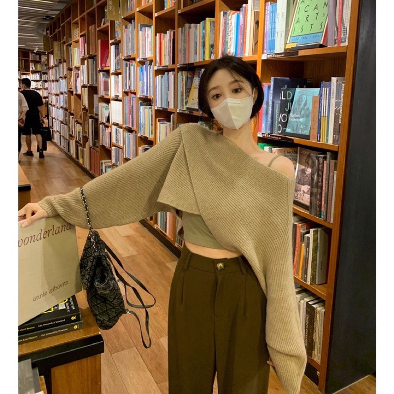 Áo Len VẠT CHÉO đúng trend thu đông năm nay