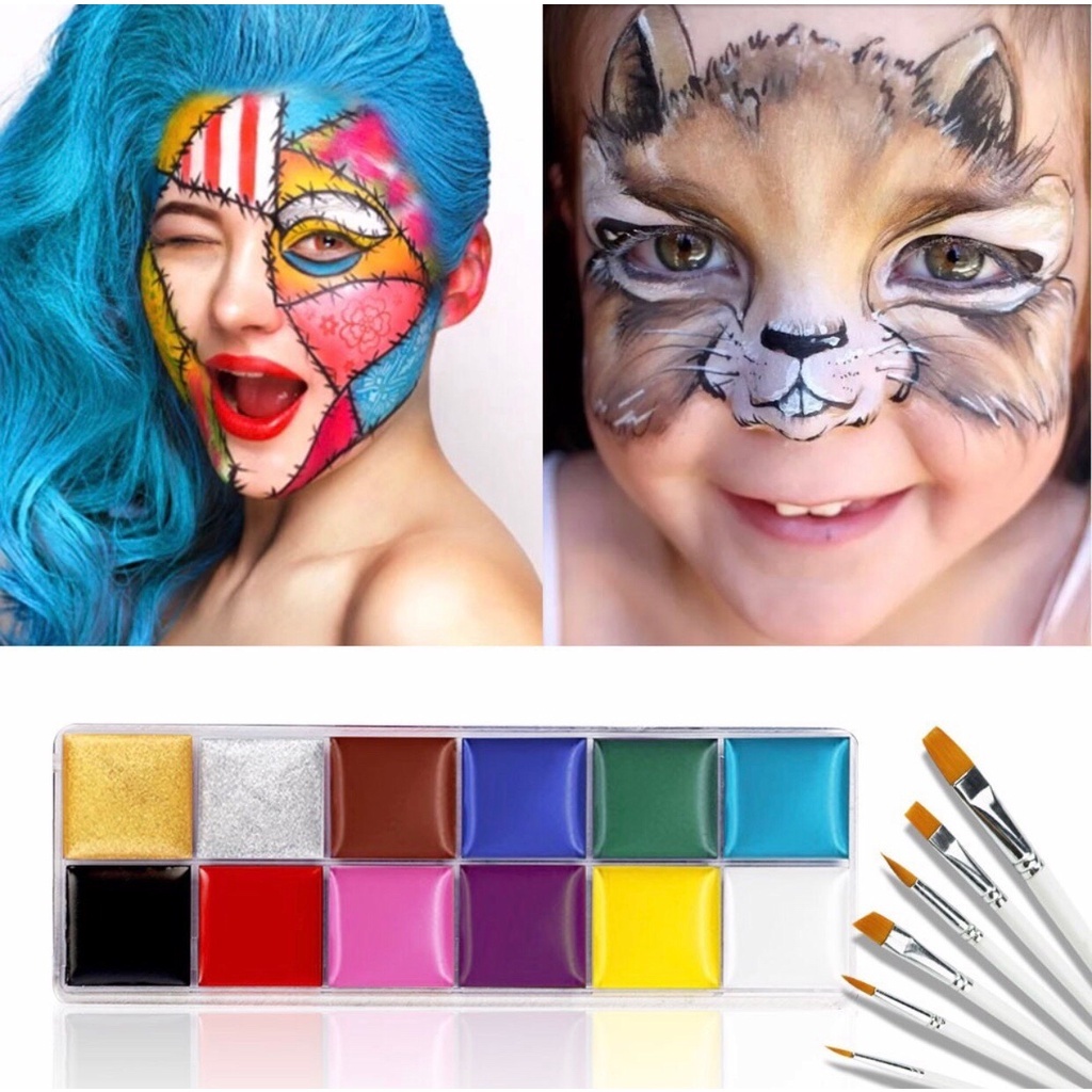 Ảnh Bảng màu vẽ mặt hoá trang bộ 12 màu thân thiện với mọi loại da, không độc hại - Nhà Sách Tâm An 1