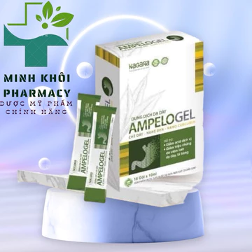 Dung dịch dạ dày Ampelogel, hỗ trợ viêm loét dạ dày thượng vị, trào ngược dạ dày, giảm chướng bụng, ợ chua ợ hơi H/18goi