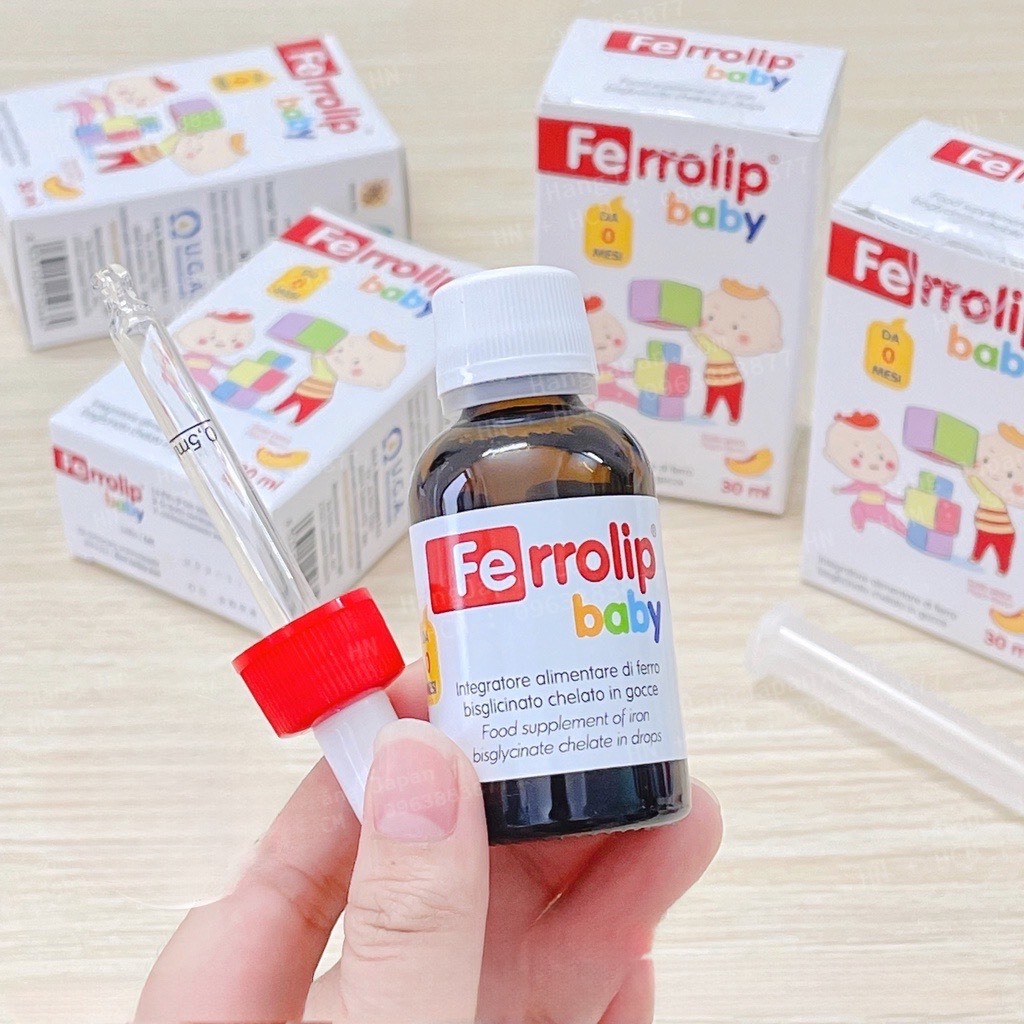 Ferrolip baby sắt hữu cơ nhỏ giọt vị đào cho bé - hỗ trợ tạo hồng cầu giúp giảm nguy cơ thiếu máu chai 30ml chính hãng