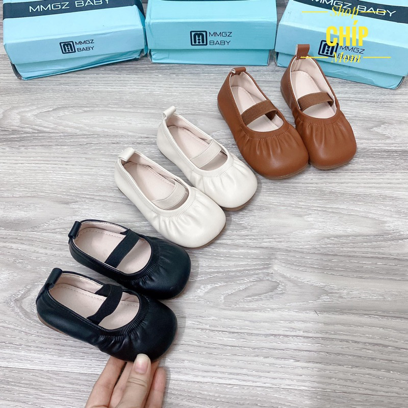 giày búp bê bé gái giày bệt cho bé da PU mềm êm chân có thun chống tuột kiểu dáng hàn quốc nhẹ QCCC full box 797