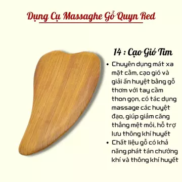 Dụng cụ cạo gió Trái Tim Mát Xa Cạo Gió Bằng Gỗ Thơm Massage Làm Mịn Da - Masasge Quyn Red