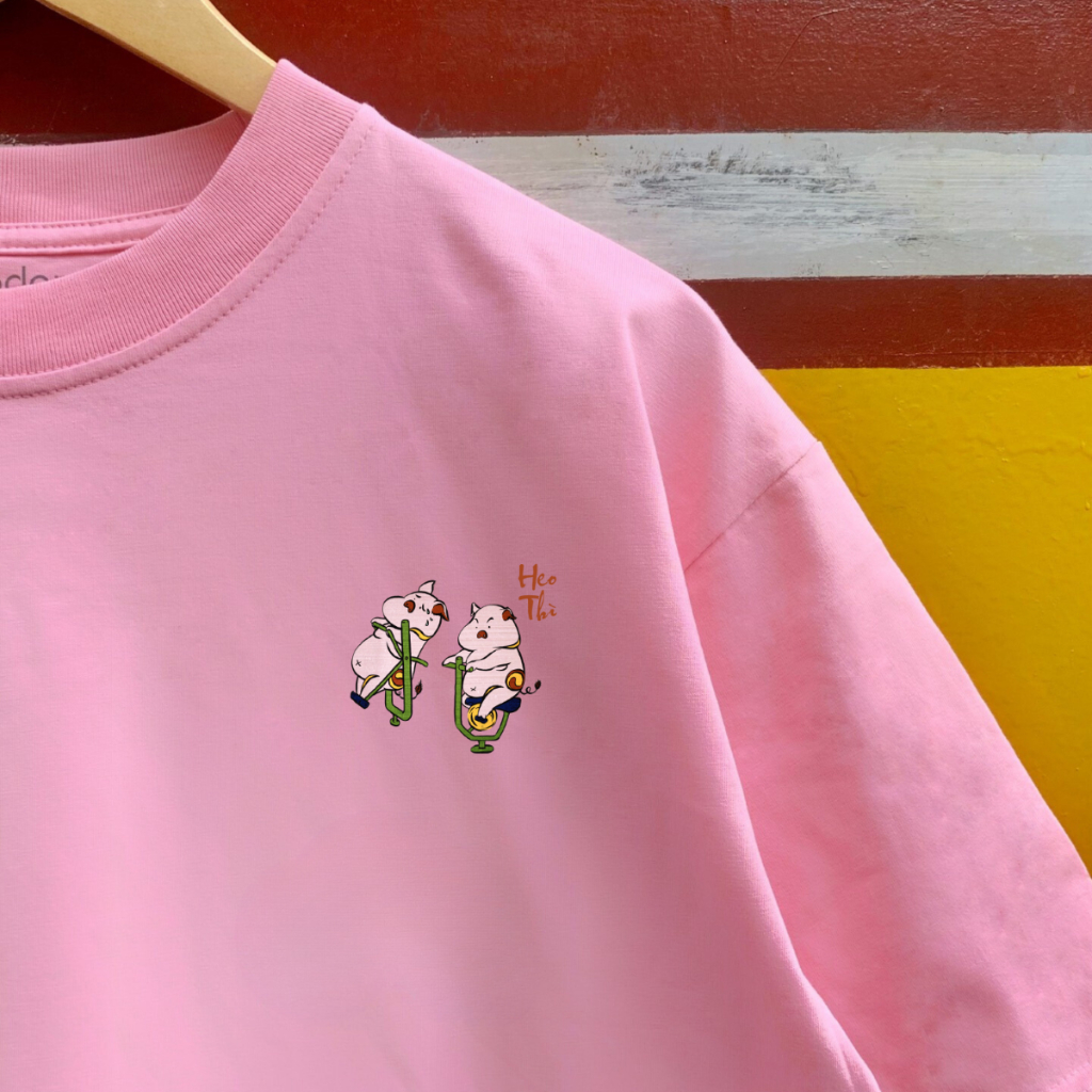 Áo thun Oversize unisex nam nữ Goodore BST Đông Hồ Street mẫu Heo Thì mini chất liệu cotton 230gsm thoáng mát năng động