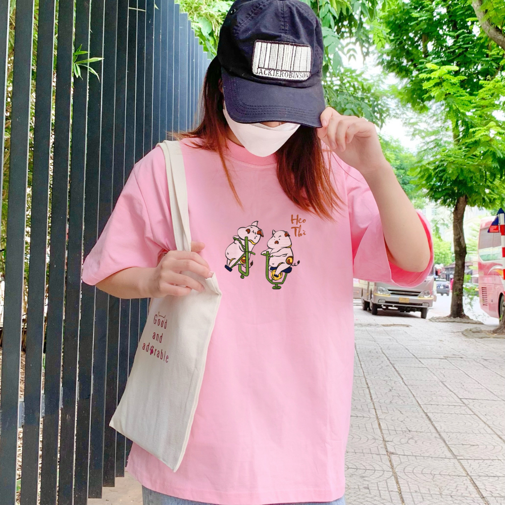 Áo thun Oversize unisex nam nữ Goodore BST Đông Hồ Street mẫu Heo Thì chất liệu cotton 230gsm thoáng mát năng động