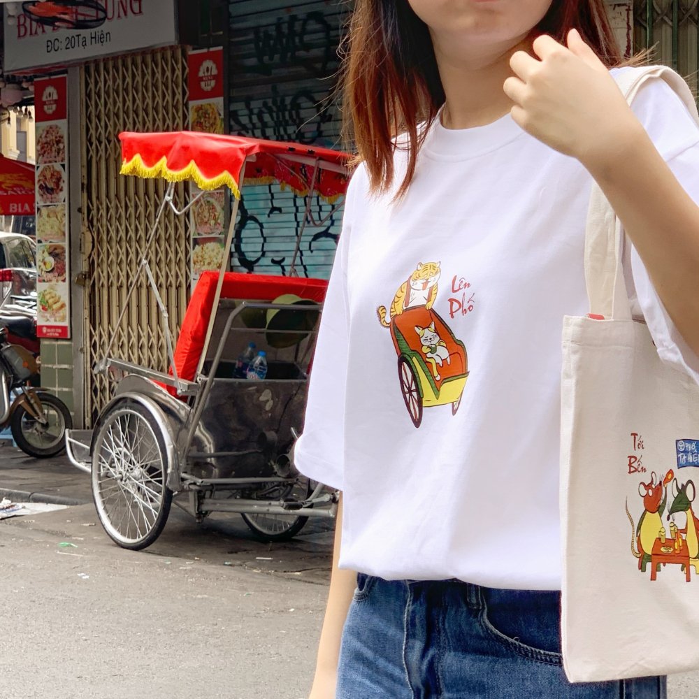 Áo thun Oversize unisex nam nữ Goodore BST Đông Hồ Street mẫu Lên Phố chất liệu cotton 230gsm thoáng mát năng động