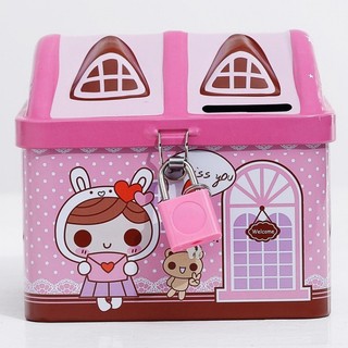Két Sắt Mini Hình Ngôi Nhà , Ống Tiết Kiệm Cho Trẻ Em (hàng tốt)