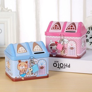 Két Sắt Mini Hình Ngôi Nhà , Ống Tiết Kiệm Cho Trẻ Em (hàng tốt)