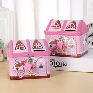 Két Sắt Mini Hình Ngôi Nhà , Ống Tiết Kiệm Cho Trẻ Em (hàng tốt)