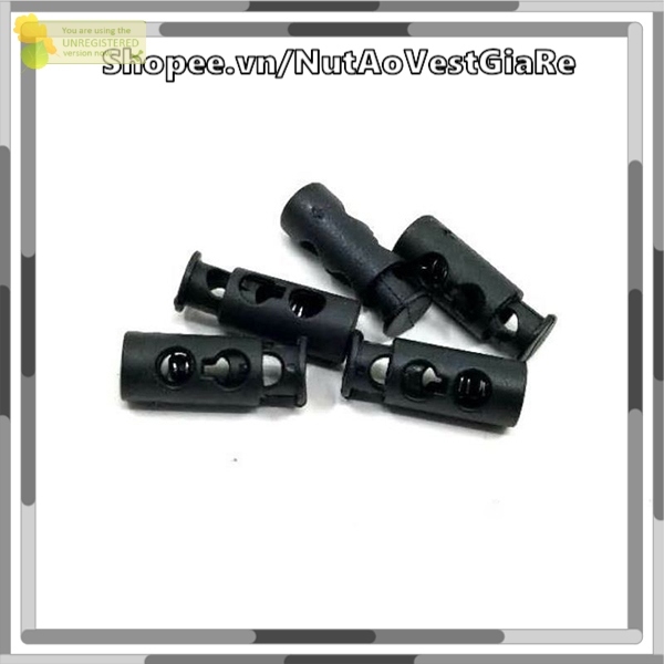 Set 10 Chốt nhựa nhiều mẫu (loại 2 lỗ, 1 lỗ) nút chặn dây rút nón, áo ...