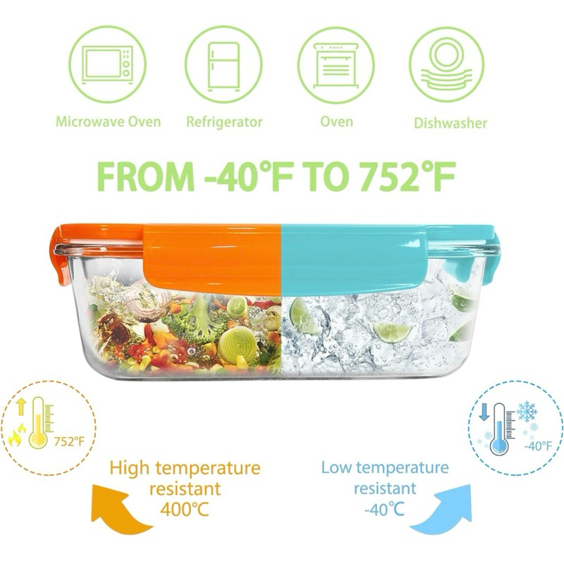 Ảnh hộp cơm thủy tinh chia ngăn tiện ích khi mang cơm tới văn phòng du lịch giã ngoại YEAHCOOK 4