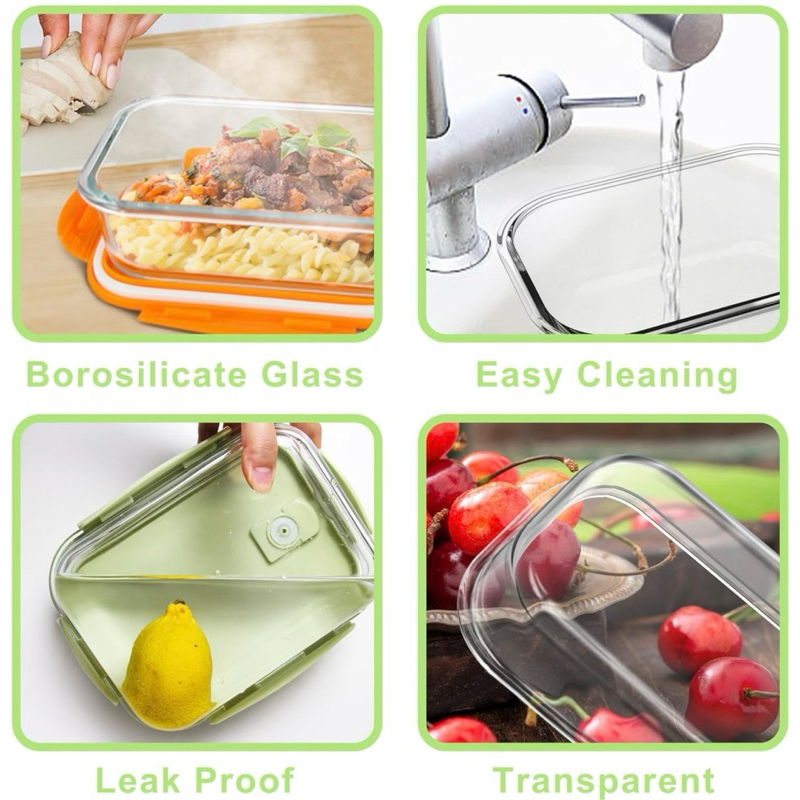 Ảnh hộp cơm thủy tinh chia ngăn tiện ích khi mang cơm tới văn phòng du lịch giã ngoại YEAHCOOK 3