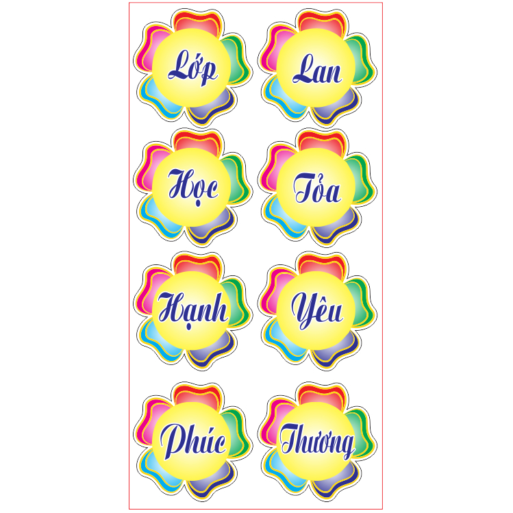 Decal dán LỚP HỌC THÂN THIỆN HỌC SINH TÍCH CỰC kích cỡ 25CMX25CM đã cắt viền sẵn bóc dán