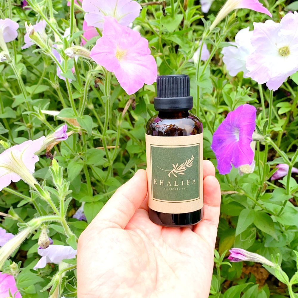 Tinh Dầu Trà Trắng Nguyên Chất Khalifa 50ml Tốt Cho Da Giảm Stress Khử Mùi Chống Say Xe Hàng Chính Hãng