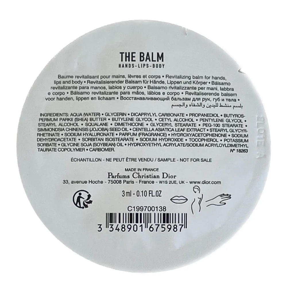 Kem Dưỡng Da Tay Christian Dior Le Baume 3ml Mini
