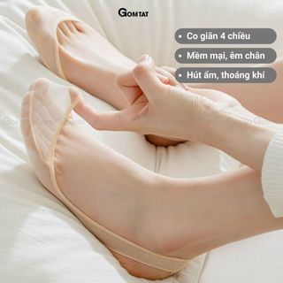 Combo 10 đôi tất nữ lười đi giày cao gót GOMTAT, có đệm silicon chống tuột gót - CAOGOT-SUX-19218-CB10