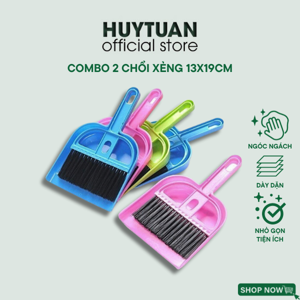 Combo 2 bộ chổi xẻng mini nhựa quét bụi hốt rác 13x19cm dùng văn phòng ...