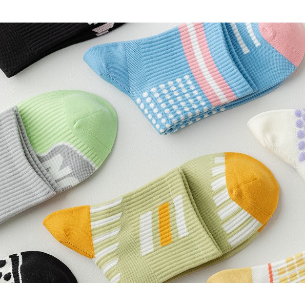 Vớ Tất cotton cổ lửng 10 màu hỗ trợ chống trượt phong cách trẻ trung, năng động