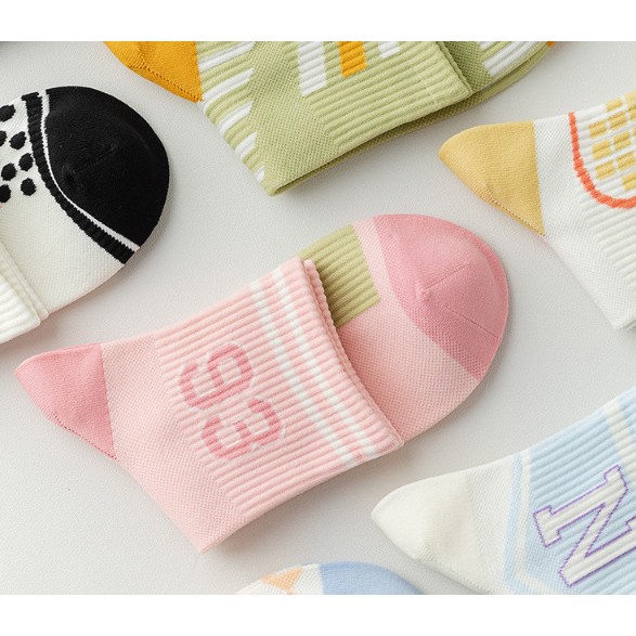 Vớ Tất cotton cổ lửng 10 màu hỗ trợ chống trượt phong cách trẻ trung, năng động