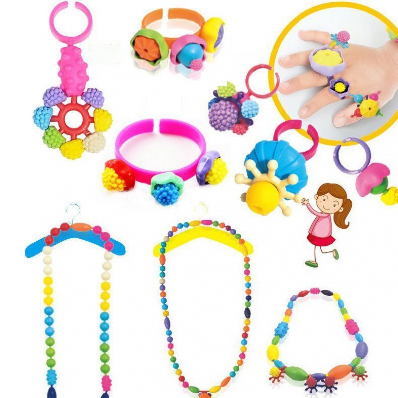 Đồ Chơi Bộ Xâu Hạt Lắp Ghép 550 Chi Tiết - Tạo Vòng Tay/Nhẫn/Bờm/Trang Sức, Sáng Tạo Cho Bé