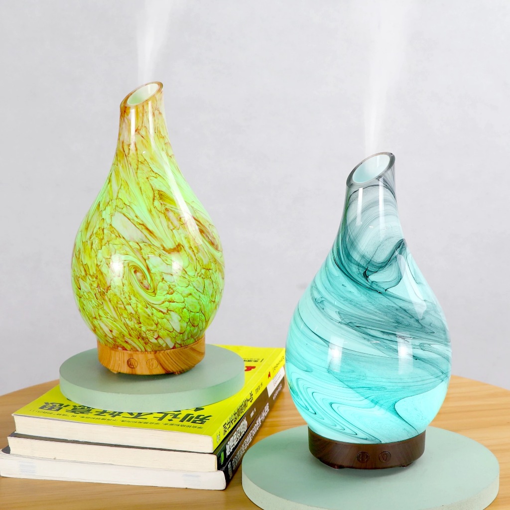 Máy Khuếch Tán Tinh Dầu Thủy Tinh Vân Đá Khalifa Dung Tích 100ml Tạo Hơi Sương Tăng Độ Ẩm Tặng Kèm Tinh Dầu