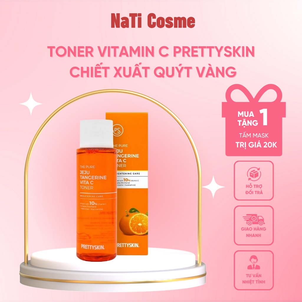Nước Hoa Hồng Pretty Skin The Pure Jeju Tangerine Vita C Toner Chiết