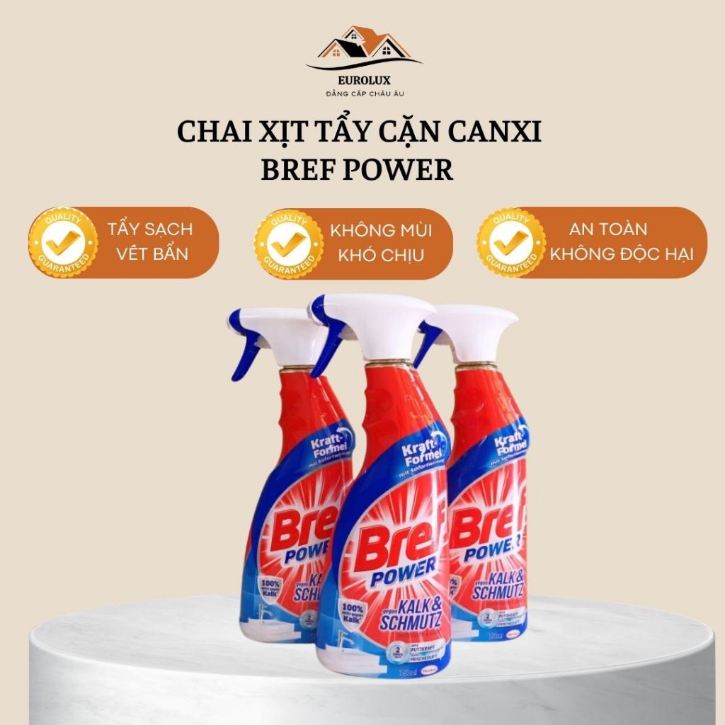 Chai Xịt Tẩy Cặn Canxi Inox, Vòi sen, Vách Kính Nhà Tắm Bref Power ...