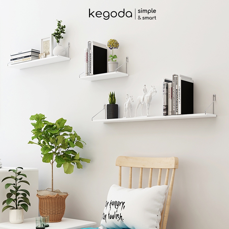 Ảnh Kệ Gỗ Treo Tường Không Khoan Nhiều Màu, Dùng Decor Trang Trí KEGODA KT55 3