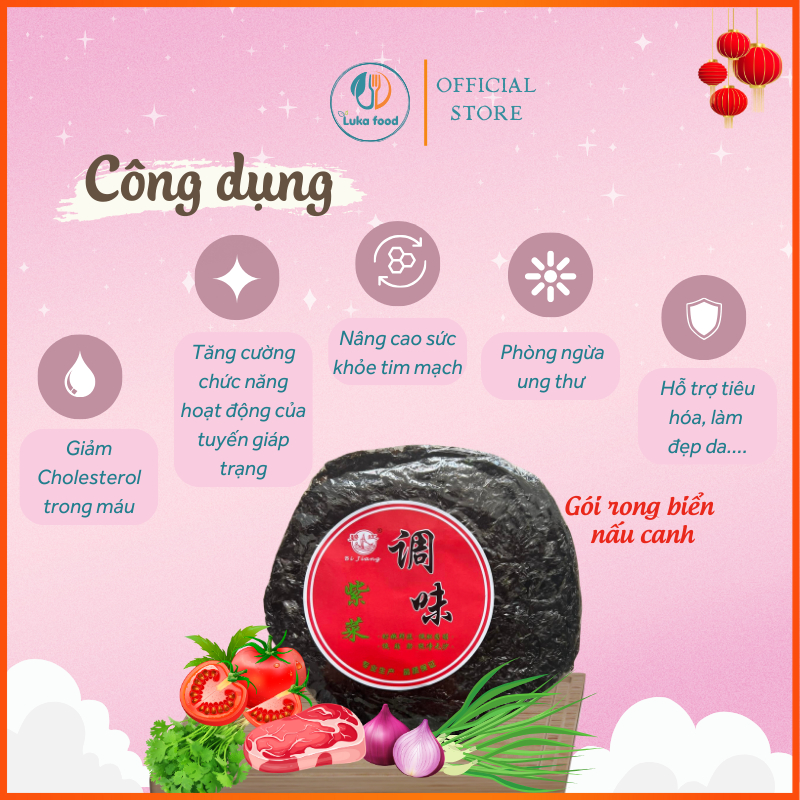 Rong Biển Nấu Canh Phúc Kiến 20g - Rong Mứt Khô Hàng Loại 1 Giòn Dai Sạch Cát, Nấu Nhanh 2 Phút Luka Food