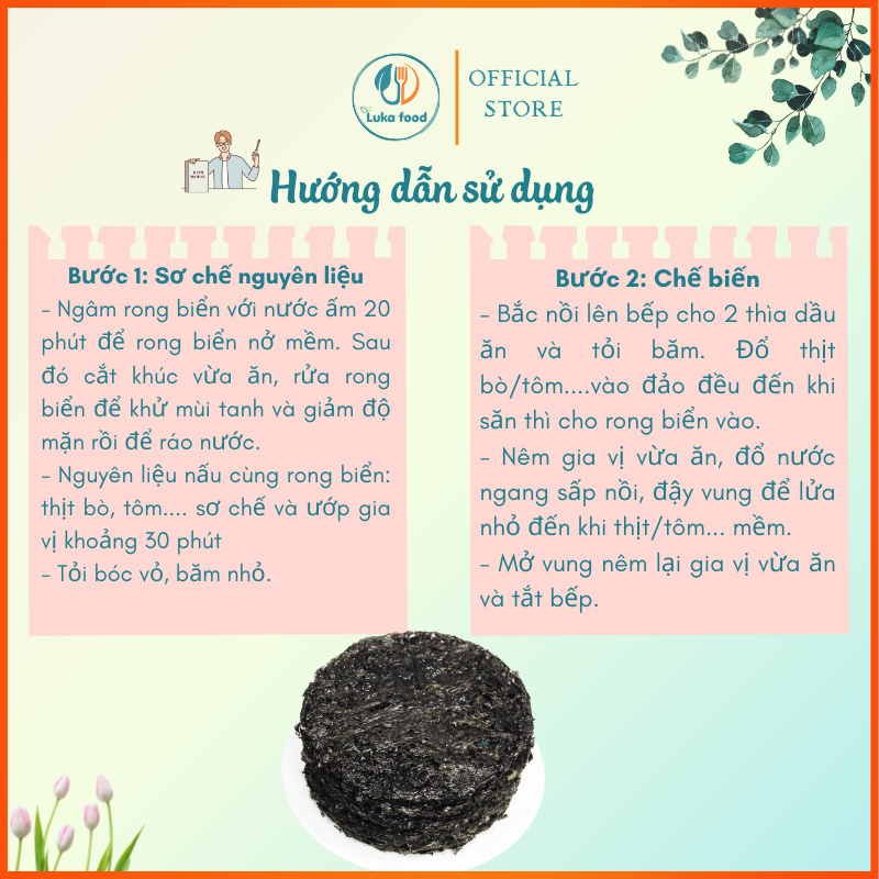 Rong Biển Nấu Canh Phúc Kiến 20g - Rong Mứt Khô Hàng Loại 1 Giòn Dai Sạch Cát, Nấu Nhanh 2 Phút Luka Food