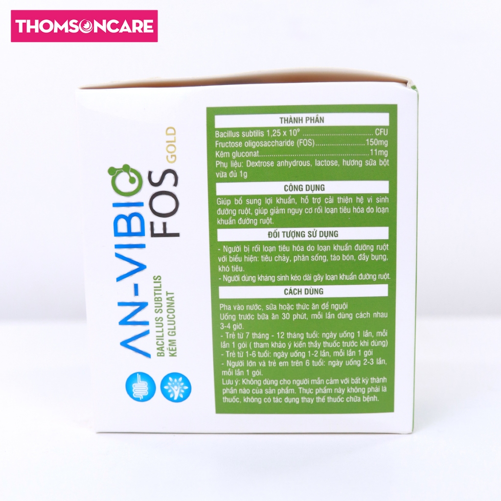 Men vi sinh An Vibio Fos Gold combo 10 gói - Bổ sung lợi khuẩn, giảm ...