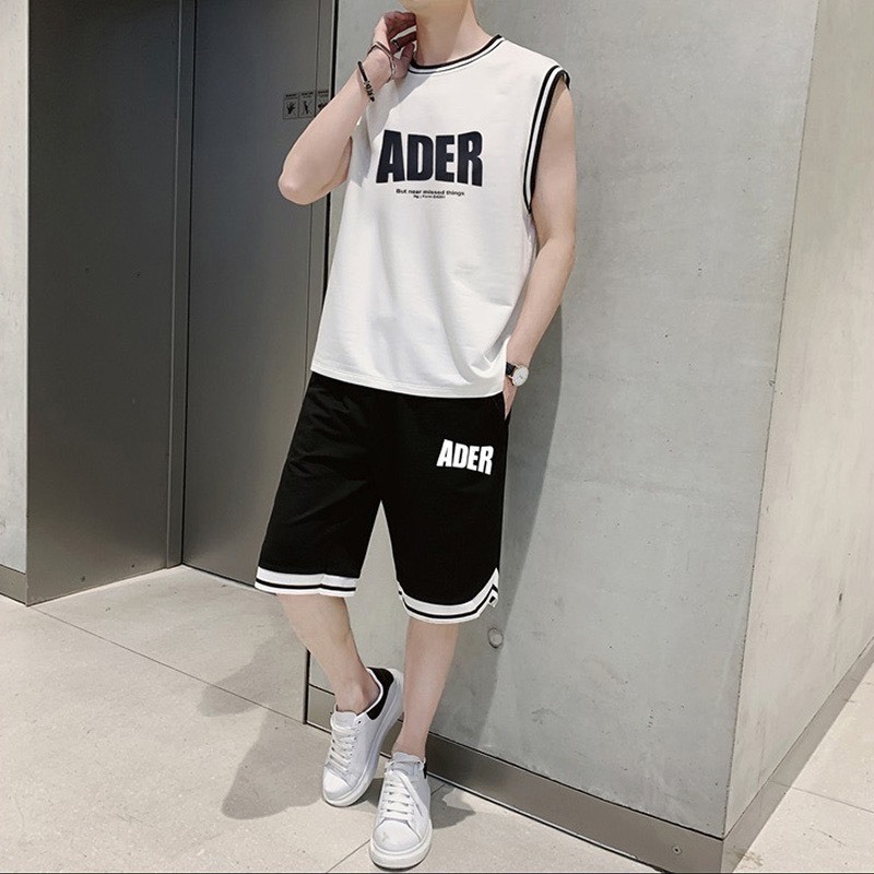 Bộ Phông Hè Thể Thao Cổ Tròn Phối Hoạ Tiết Chữ ADER Cá Tính Sành Điệu, Chất Liệu Cotton Mềm Mịn Thấm Hút Mồ Hôi Cực Tốt