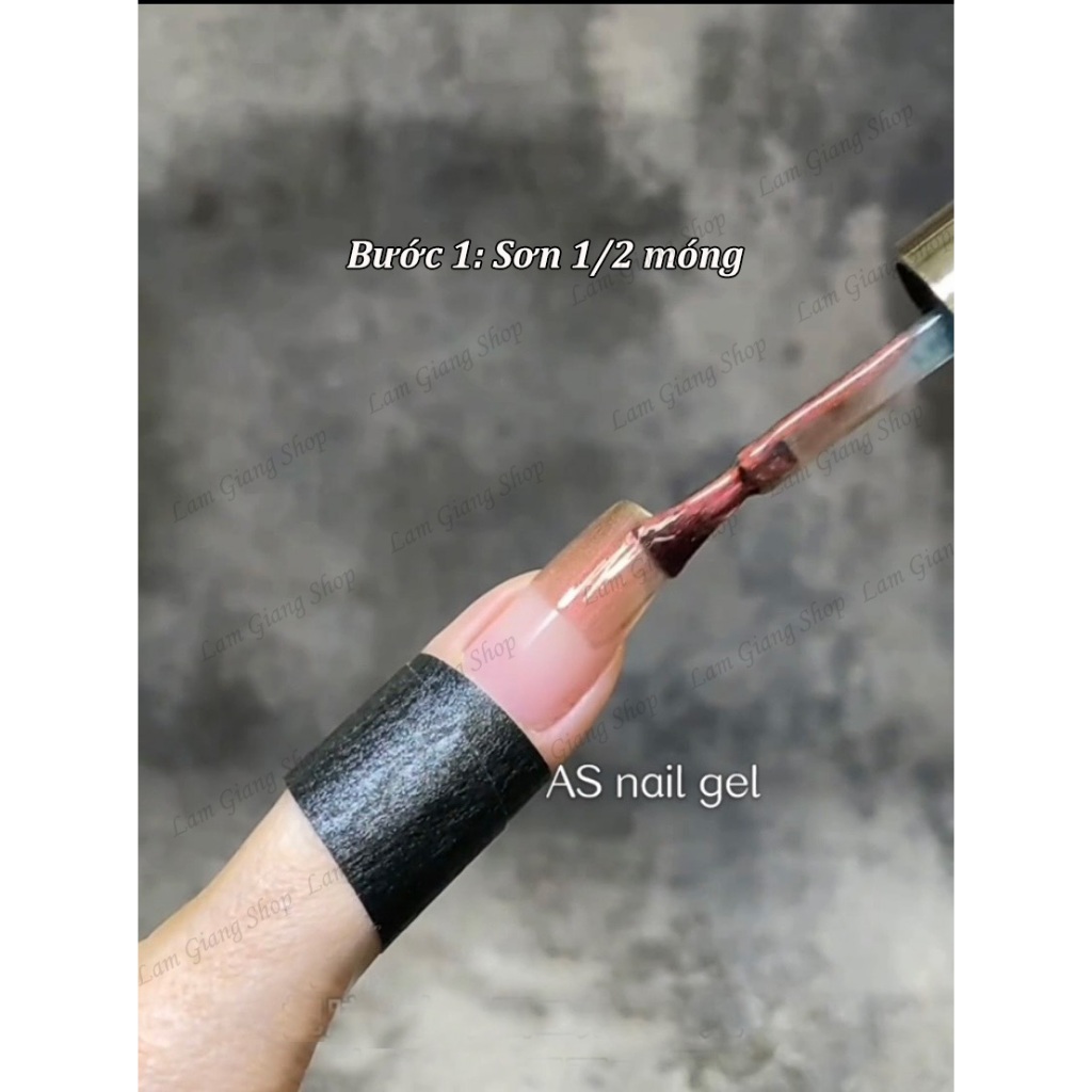 Sơn gel AS mắt mèo vân sóng 2 tầng chai vuông xanh 15ml