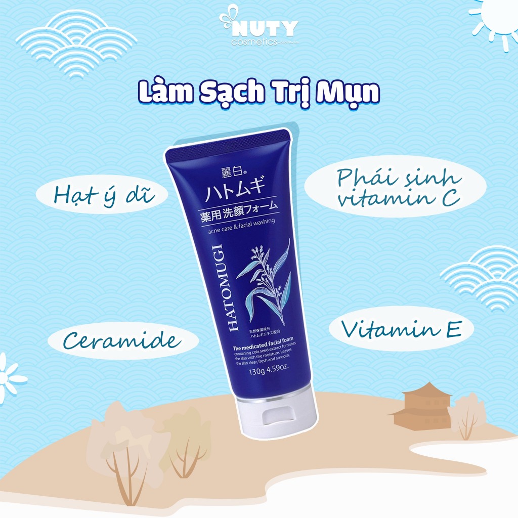 Ảnh Sữa Rửa Mặt Hatomugi Acne Care & Facial Washing The Medicated Facial Foam (130g) 4