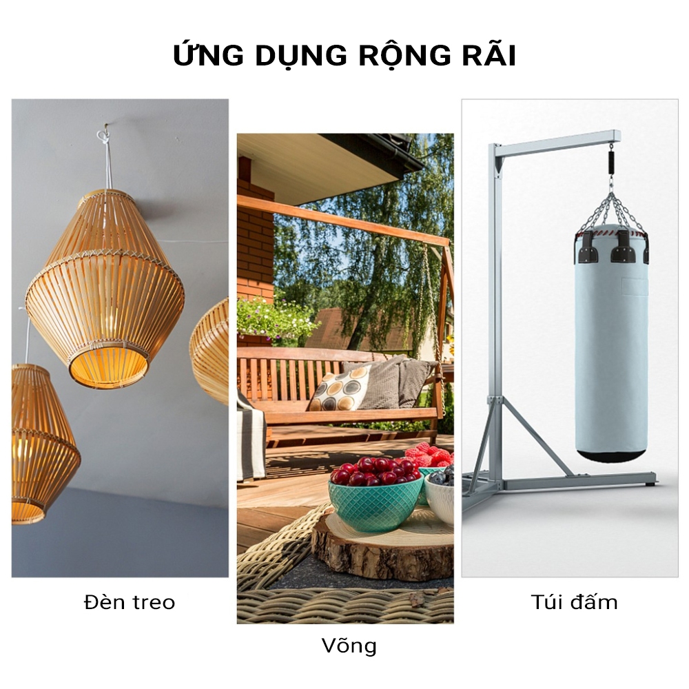 Móc Treo Xích Đu Inox304 BBkids, Treo Võng, Treo Quạt - Kèm 2 Nở Và 1 Móc Treo An Toàn - BB006
