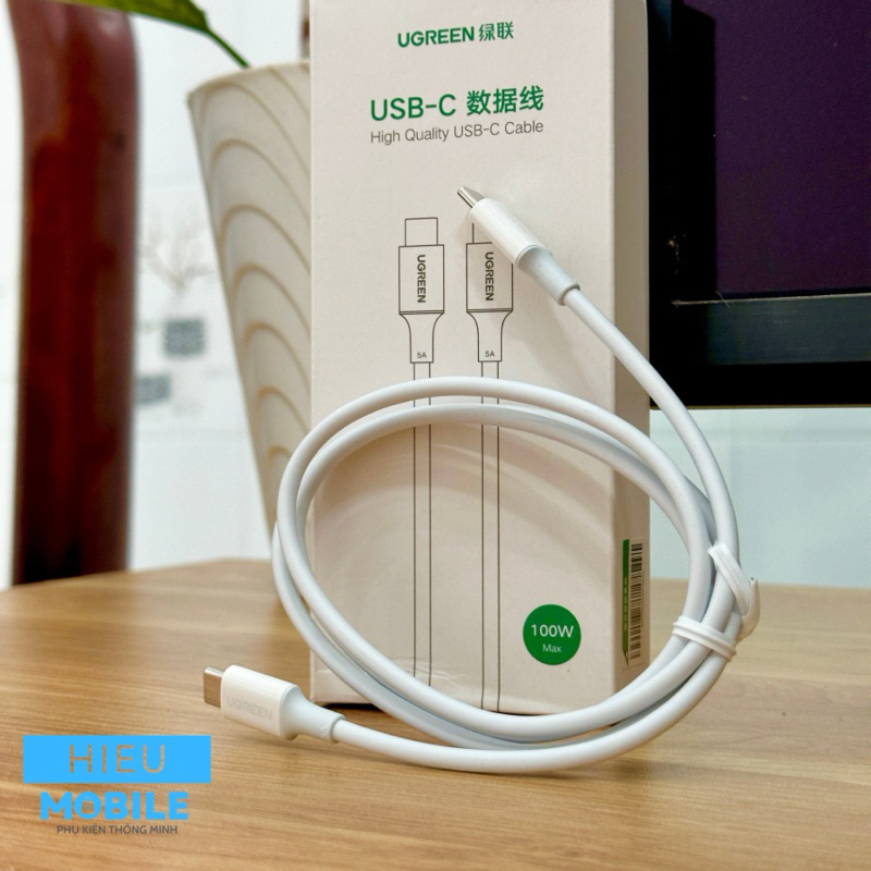 Cáp sạc nhanh 5A 100W chính hãng Ugreen C to C dài 1m