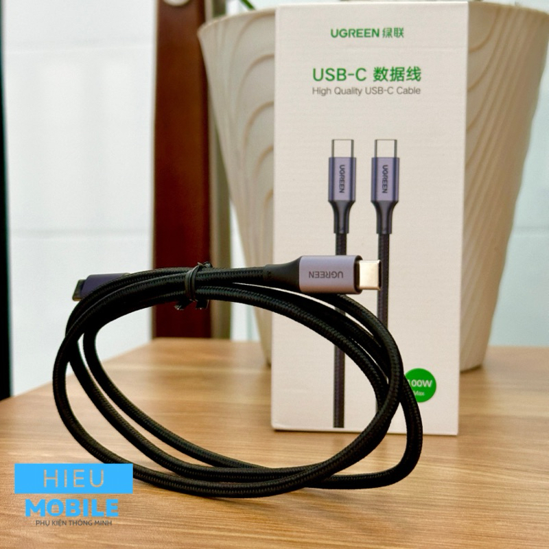 Cáp sạc nhanh 5A 100W chính hãng Ugreen C to C dài 1m