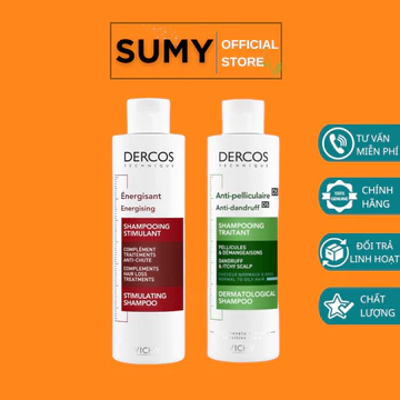 Dầu Gội ngăn ngừa và giảm rụng tóc Vichy Dercos Shampoo Xanh - Đỏ 200ml - SUMY