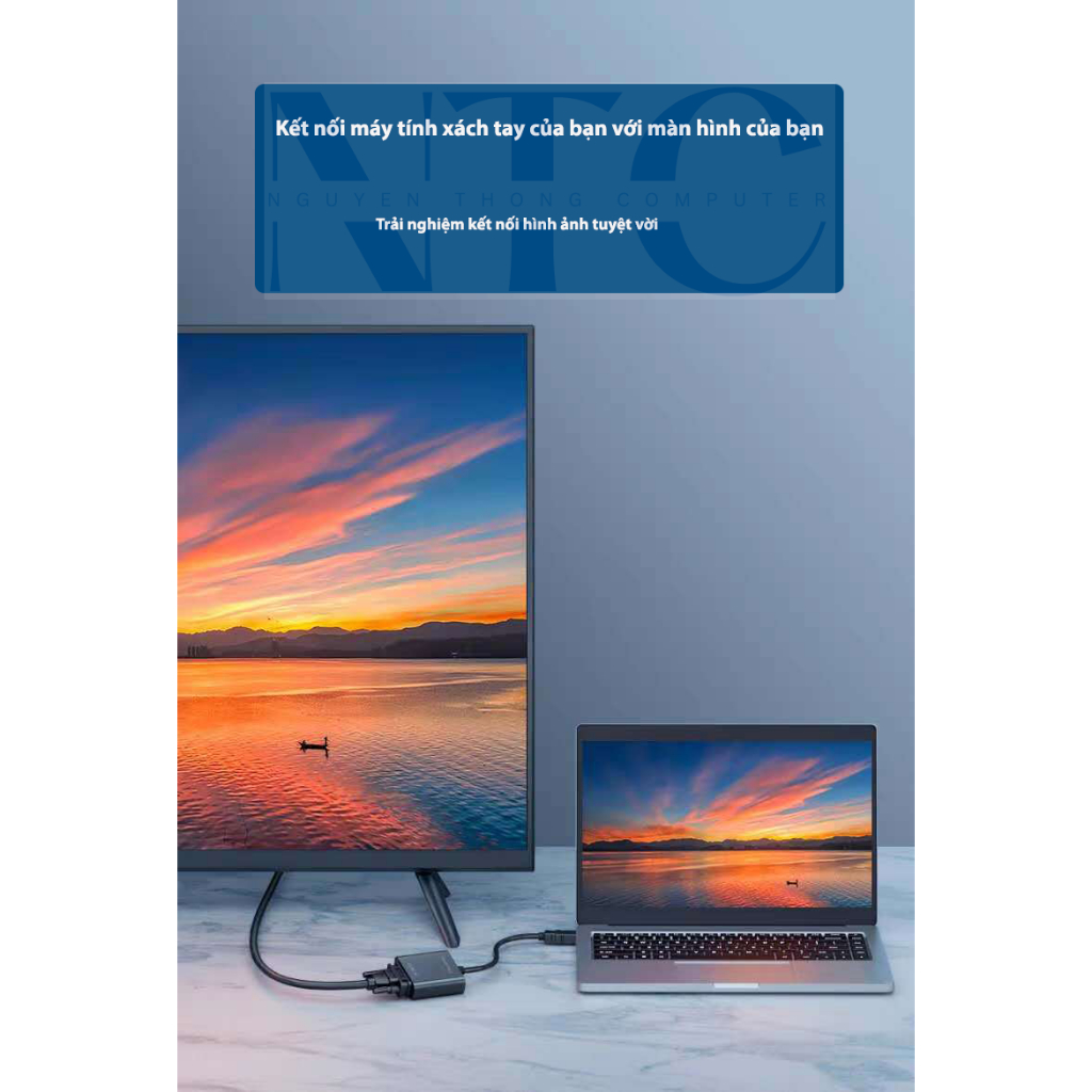 Cáp HDMI Sang VGA Cao Cấp – Hỗ Trợ Full HD 1920x1080P, Dùng Cho PC, Laptop, TV, Máy Chiếu | BigBuy360 - bigbuy360.vn
