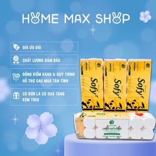 GIẤY VỆ SINH GẤU TRÚC SOFY 12 CUỘN 1.6KG – MỀM MỊN, THẤM HÚT TỐT, TẶNG GIẤY RÚT VÀ GIẤY ƯỚT home max vietnam