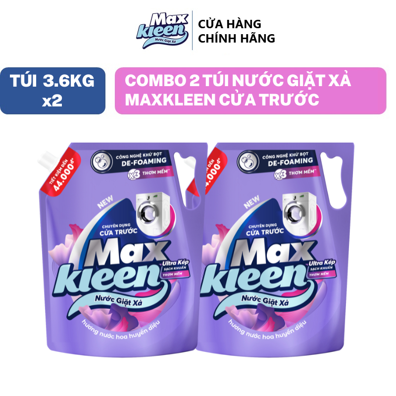 Ảnh Combo 2 Túi Nước Giặt Xả MaxKleen chuyên dụng Cửa Trước 3.6kg Hương Nước hoa huyền diệu/Dấu ấn ngọt ngào 2